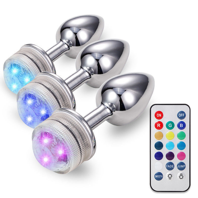 G Spot Cosplay Plug Anal Sex Toys Glow Tail Remote Control Lumineux Jewelled Butt Plug