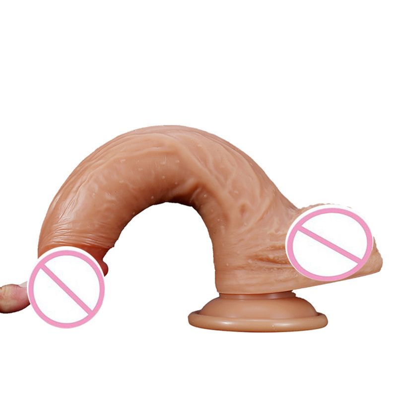 Pênis Artificial Anal Homem Realista Dildo Líquido Suave Silicone Borracha Brinquedos Sexuais Para Mulheres Forte Sucção Copo de mãos livres